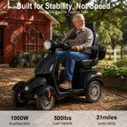Black | HUAYICUN 1000W heavy-duty all-terrain mobility scooter – image 3