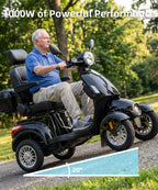 Black | HUAYICUN 1000W heavy-duty all-terrain mobility scooter – image 6