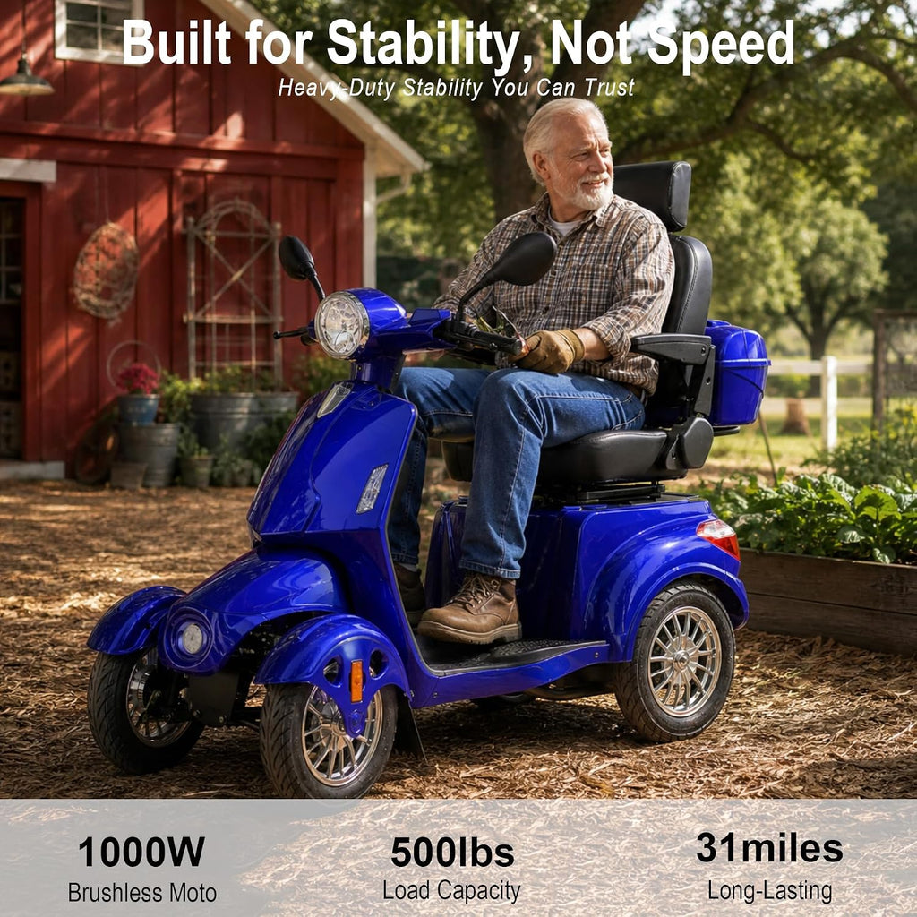 Blue | HUAYICUN 1000W heavy-duty all-terrain mobility scooter – image 3