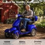 Blue | HUAYICUN 1000W heavy-duty all-terrain mobility scooter – image 3