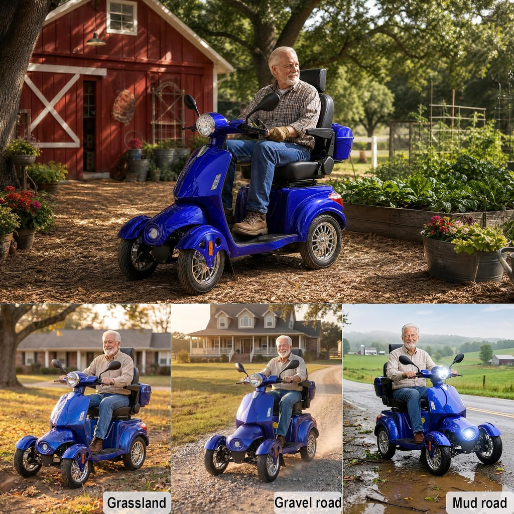 Blue | HUAYICUN 1000W heavy-duty all-terrain mobility scooter – image 4