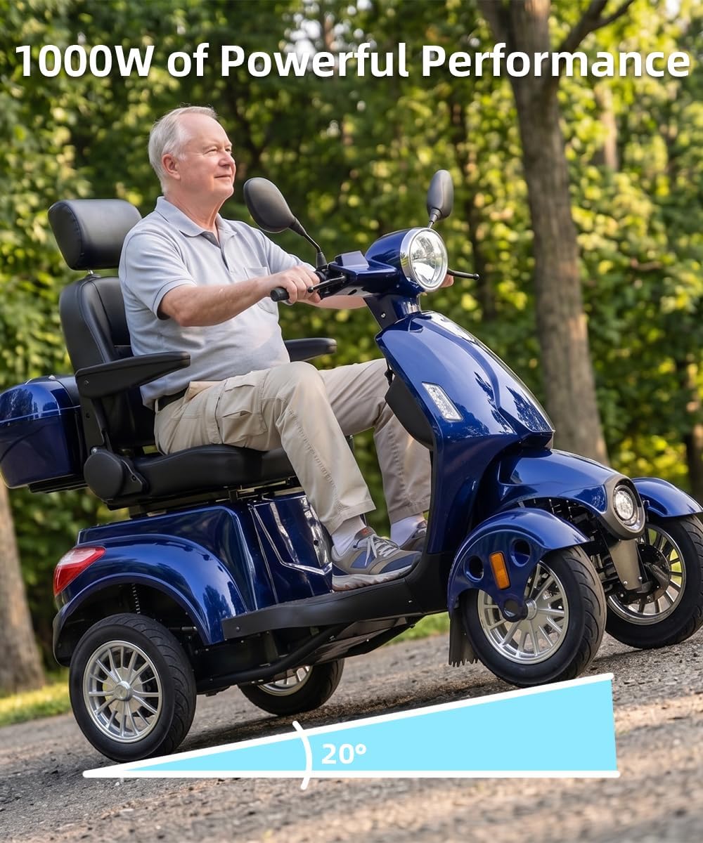Blue | HUAYICUN 1000W heavy-duty all-terrain mobility scooter – image 6