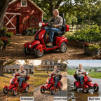 Red | HUAYICUN 1000W heavy-duty all-terrain mobility scooter – image 3