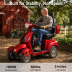 Red | HUAYICUN 1000W heavy-duty all-terrain mobility scooter – image 4