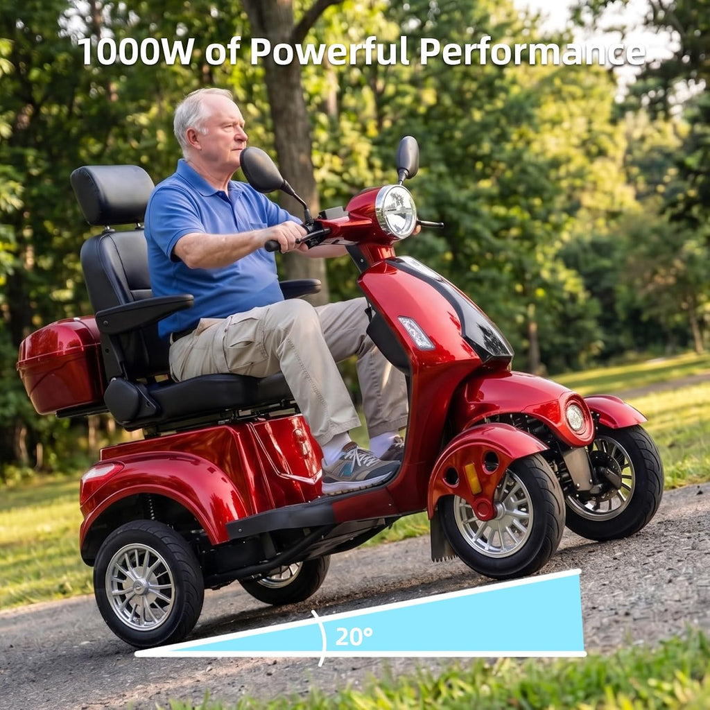 Red | HUAYICUN 1000W heavy-duty all-terrain mobility scooter – image 6