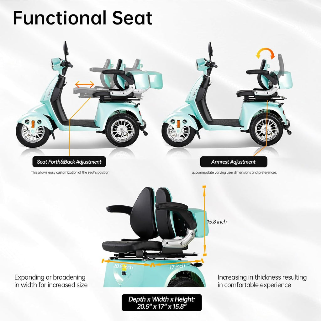 Light Green | HUAYICUN 800W all-terrain mobility scooter – image 4