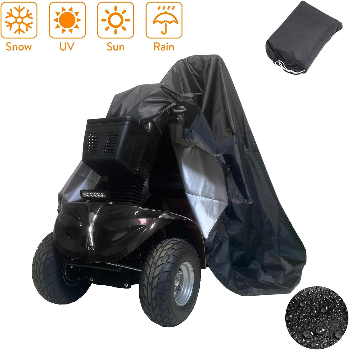 Black | HUAYICUN heavy-duty all-terrain mobility scooter – image 9