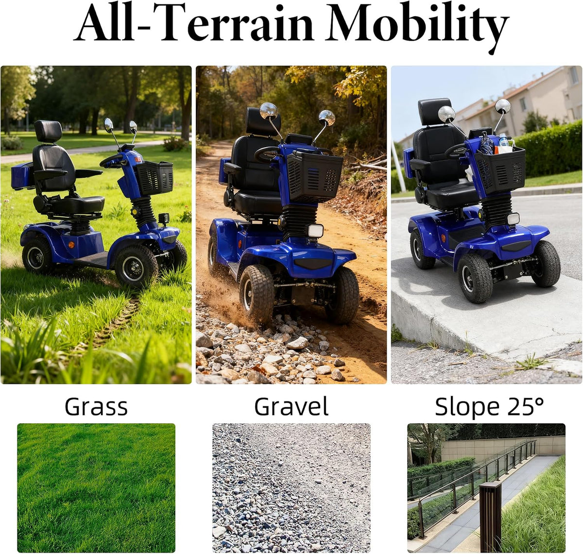 Blue | HUAYICUN heavy-duty all-terrain mobility scooter – image 2