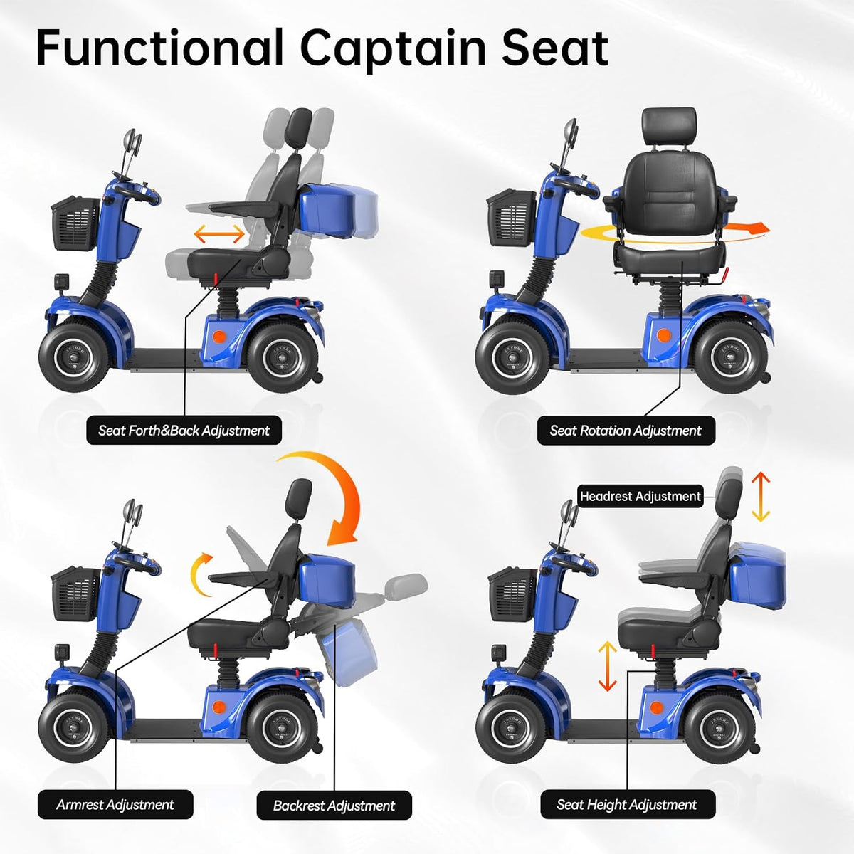 Blue | HUAYICUN heavy-duty all-terrain mobility scooter – image 5