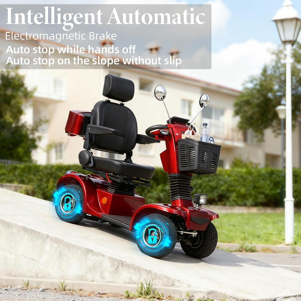 Red | HUAYICUN heavy-duty all-terrain mobility scooter – image 3