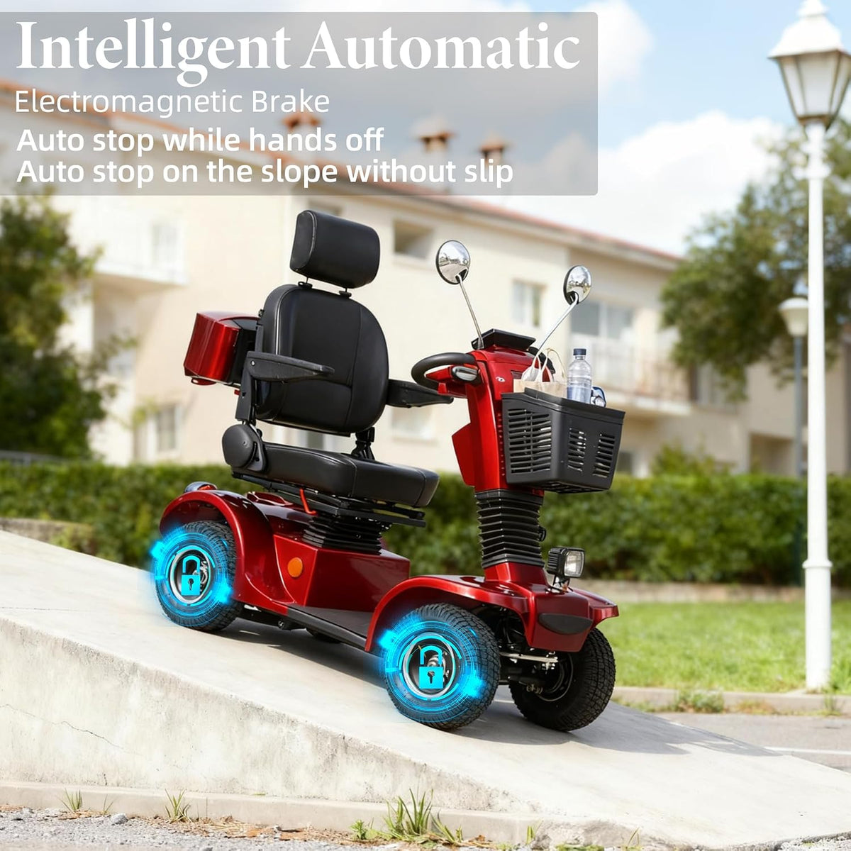 Red | HUAYICUN heavy-duty all-terrain mobility scooter – image 3