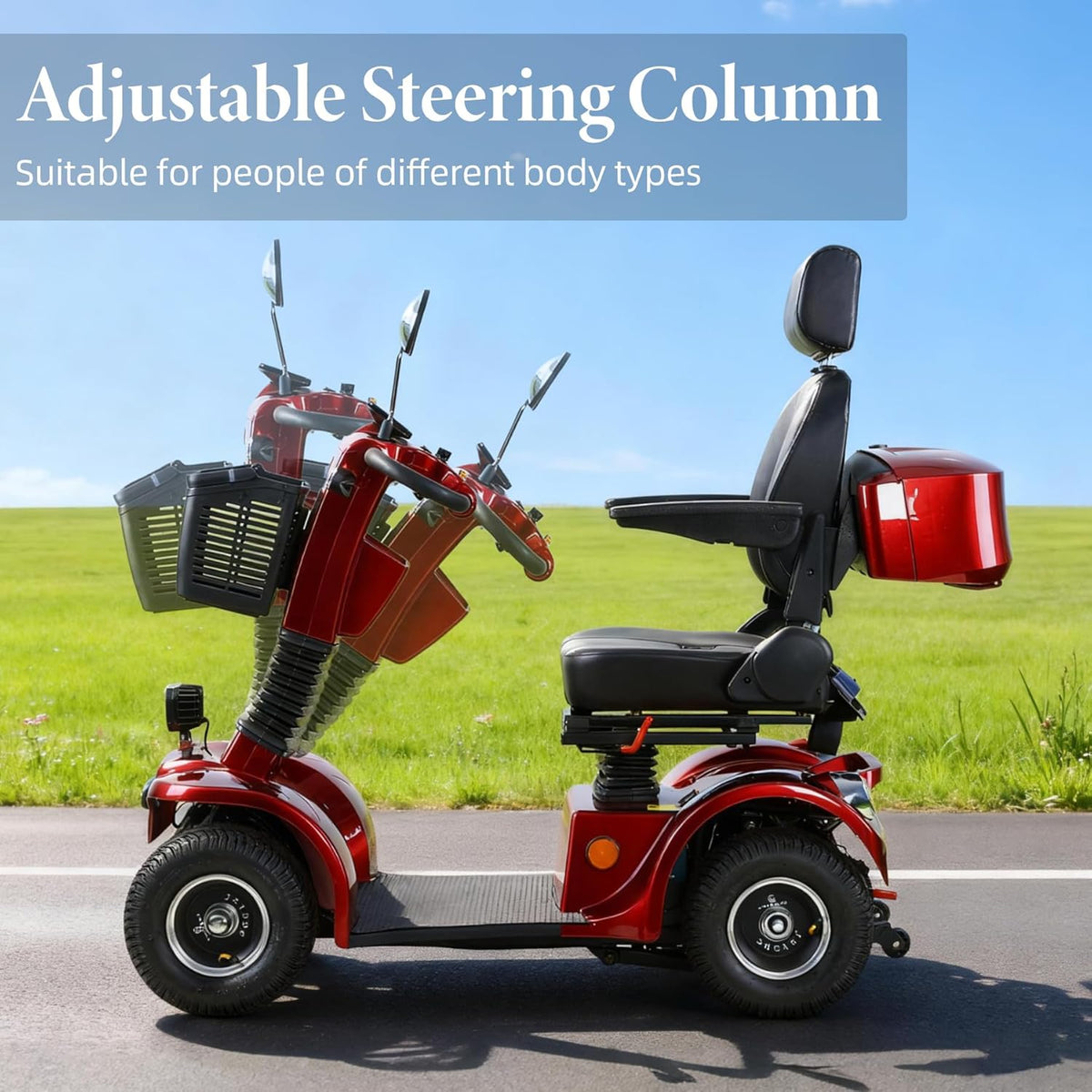 Red | HUAYICUN heavy-duty all-terrain mobility scooter – image 4