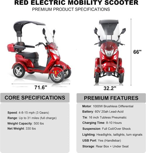 BSHV1 | Heavy-duty mobility scooter front and side view