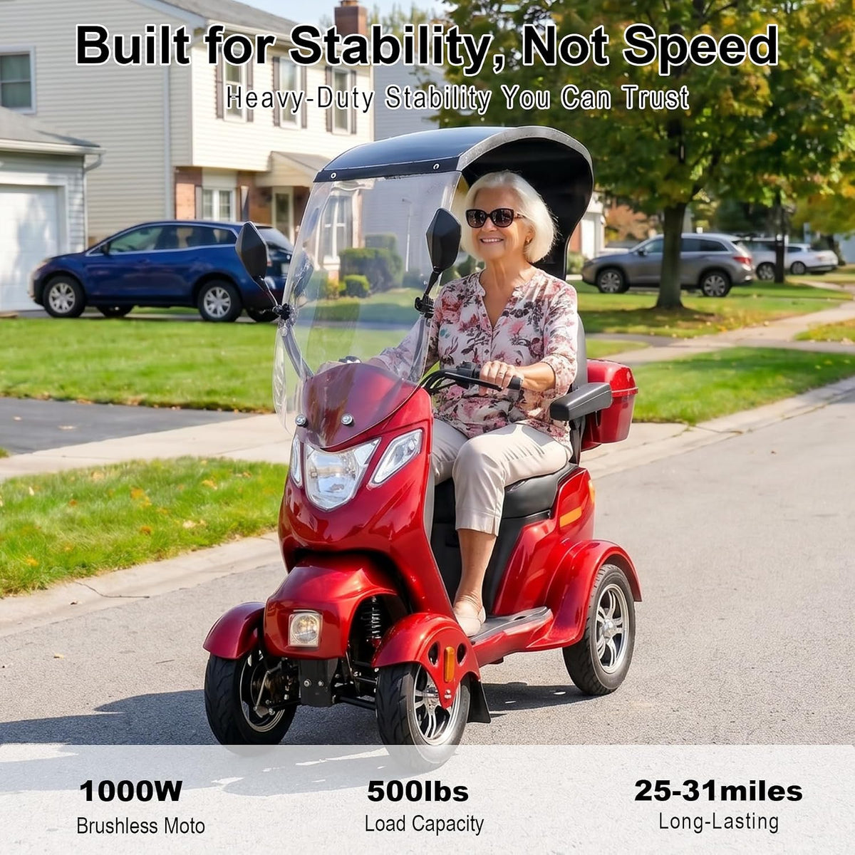 BSHV1 | 1000W mobility scooter performance features