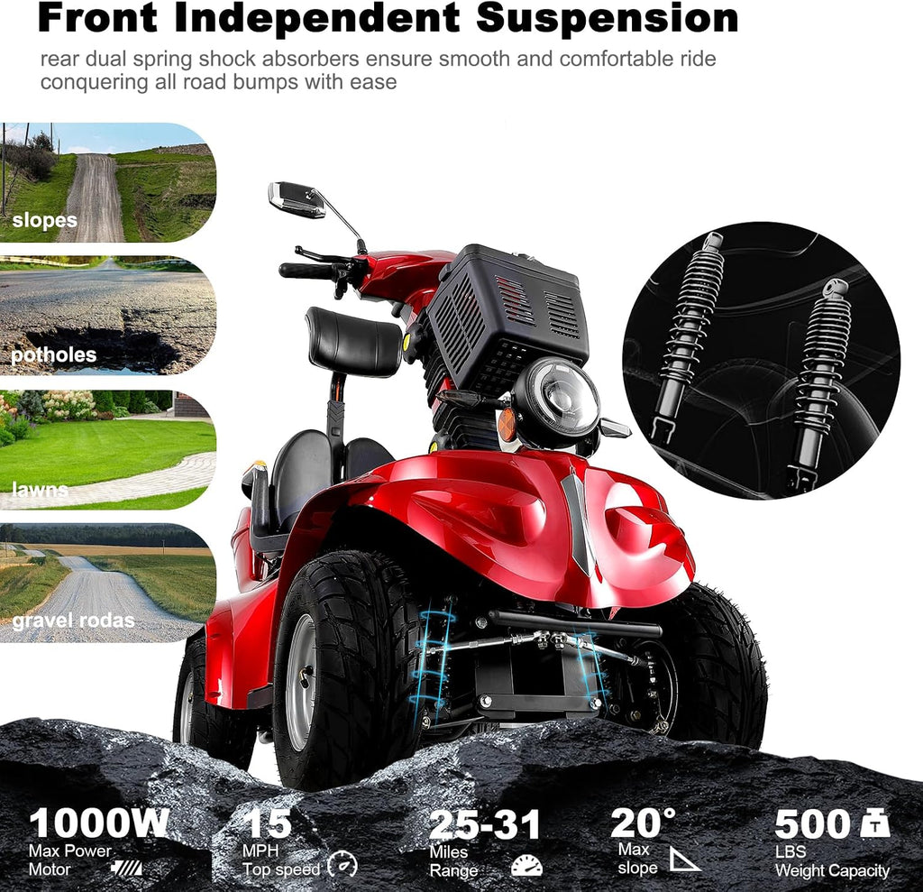 Red | HUAYICUN premium heavy-duty mobility scooter – image 5