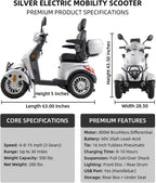 Silver | HUAYICUN XL heavy-duty all-terrain mobility scooter – image 2
