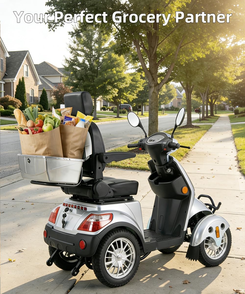 Silver | HUAYICUN XL heavy-duty all-terrain mobility scooter – image 5