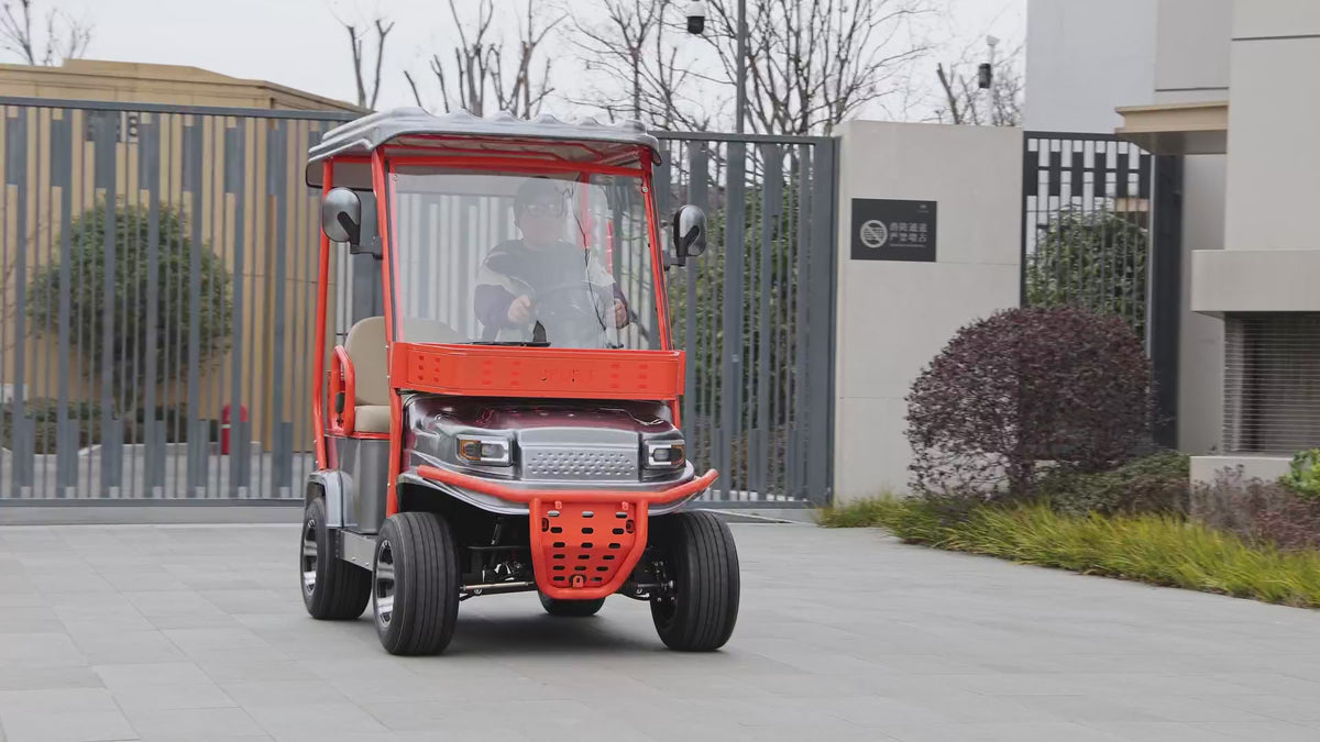 Heavy-duty two-seat mobility scooter operation guide: seat belt, electronic parking brake, reverse mode and rear-view camera