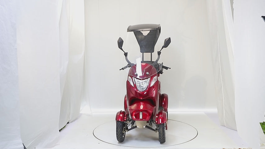 HUAYICUN heavy-duty mobility scooter with canopy demonstration – 37 seconds