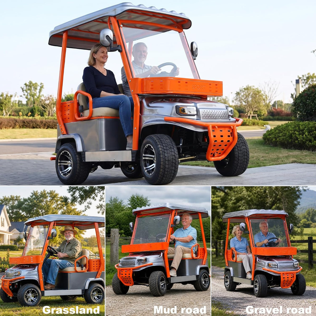 Two-seat outdoor mobility scooter